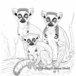 Indri Lemur Family Coloring Pages 4