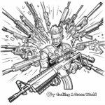 Intense Fortnite Weaponry Coloring Pages 1