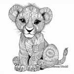 Intricate Baby Lion Coloring Pages for Advanced Colorists 2