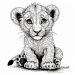 Intricate Baby Lion Coloring Pages for Advanced Colorists 3