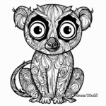 Intricate Bamboo Lemur Coloring Pages for Adults 1