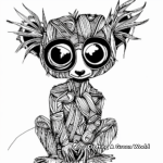 Intricate Bamboo Lemur Coloring Pages for Adults 2