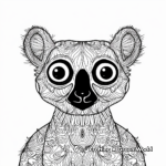 Intricate Bamboo Lemur Coloring Pages for Adults 4