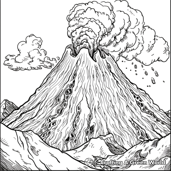 Volcano Coloruing Volcano Coloring Pages - Free & Printable!