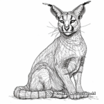Intricate Caracal Coloring Pages for Adults 1