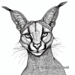 Intricate Caracal Coloring Pages for Adults 4