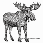 Intricate Design: Moose Art Coloring Pages 1