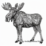 Intricate Design: Moose Art Coloring Pages 2