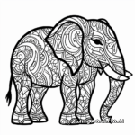 Intricate Designs of Tribal Elephant Coloring Pages 2