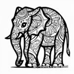 Intricate Designs of Tribal Elephant Coloring Pages 3