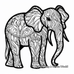 Intricate Designs of Tribal Elephant Coloring Pages 4