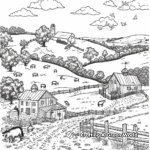 Intricate Farm Landscape Coloring Pages 2