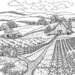 Intricate Farm Landscape Coloring Pages 4