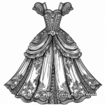 Intricate Mardi Gras Gowns Coloring Pages 2