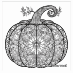 Intricate Pattern Pumpkin Coloring Pages 3