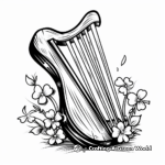 Irish Harp and Shamrock Coloring Pages 1