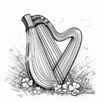 Irish Harp and Shamrock Coloring Pages 2
