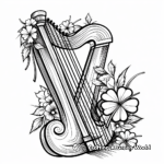 Irish Harp and Shamrock Coloring Pages 3