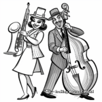 Jazz Musicians at Mardi Gras Coloring Pages 1