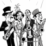 Jazz Musicians at Mardi Gras Coloring Pages 3