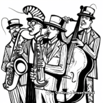Jazz Musicians at Mardi Gras Coloring Pages 4