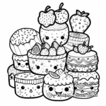 Kawaii Desserts: Sweet Treats Coloring Pages 3