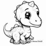 Kawaii Dinosaur Coloring Pages: Cute and Cuddly 1
