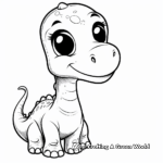 Kawaii Dinosaur Coloring Pages: Cute and Cuddly 2
