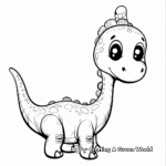 Kawaii Dinosaur Coloring Pages: Cute and Cuddly 4