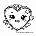 Kawaii Style Valentine's Heart Coloring Pages 1