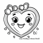 Kawaii Style Valentine's Heart Coloring Pages 2