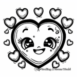 Kawaii Style Valentine's Heart Coloring Pages 3