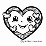 Kawaii Style Valentine's Heart Coloring Pages 4
