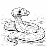Kid-Friendly Cartoon Anaconda Coloring Pages 2