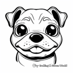 Kid-friendly Cartoon Bulldog Face Coloring Pages 1