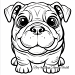 Kid-friendly Cartoon Bulldog Face Coloring Pages 2