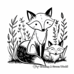 Kid-Friendly Cartoon Fox Coloring Pages 1