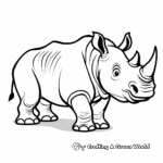 Kid-Friendly Cartoon Rhino Coloring Pages 1