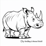 Kid-Friendly Cartoon Rhino Coloring Pages 2