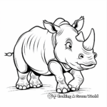 Kid-Friendly Cartoon Rhino Coloring Pages 3