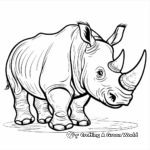 Kid-Friendly Cartoon Rhino Coloring Pages 4