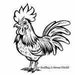 Kid-Friendly Cartoon Rooster Coloring Pages 1