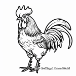 Kid-Friendly Cartoon Rooster Coloring Pages 2