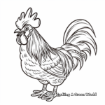 Kid-Friendly Cartoon Rooster Coloring Pages 3