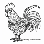 Kid-Friendly Cartoon Rooster Coloring Pages 4