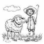 Kid Friendly Cartoon Shepherd and Sheep Coloring Pages 3