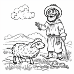 Kid Friendly Cartoon Shepherd and Sheep Coloring Pages 4
