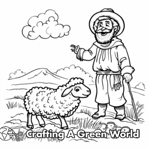 Shepherd And Sheep Coloring Pages - Free &amp; Printable!