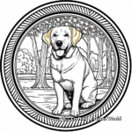 Labrador Retriever in the Park Mandala Coloring Pages 1