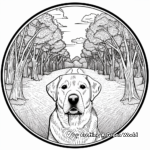 Labrador Retriever in the Park Mandala Coloring Pages 4